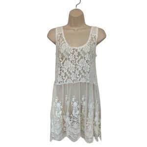 NWT American Rag Sheer Lace Appliques Sleeveless Tank Tunic Size XS